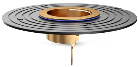 QruiLanTu Shower Floor Waste Backflow Preventer Large Caliber Variable Diameter Sealing Gasket One Way Drain Valve Floor Drain Insert Waste Plug fit Caliber32mm-42mm(Brass)