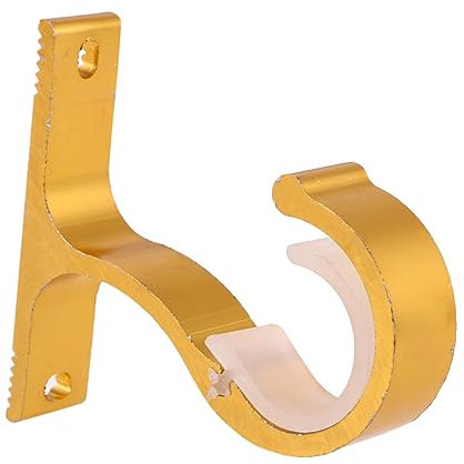 CRAFTHROU 2pcs Curtain Bracket Net Rod Brackets Picture Hanging Kit Outdoor Pipe Pole Extender Curtain Hooks Monitor Mounted Panel Boho Bay Track Holder Gazebo Hooks for Hanging Cam Golden