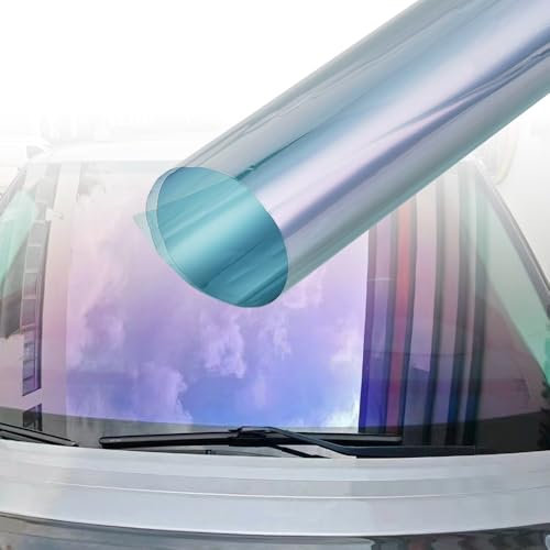 XhuangTech Car Window Tint Film, 70% VLT Car Tint Purple Solar Film, 99% Anti UVR Heat Rejection UV Block Protection Window Film, Car Tint Solar Film for Side Window (1X3M)