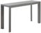 Dehner Gartentisch Chicago, schmaler Balkontisch, bis zu 6 Sitzplätze, 133.5 x 75 x 42 cm, Aluminium/Stein, grau