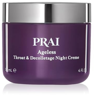 PRAI Ageless Throat & Decolletage Night Creme 118ml - Retinol-Rich Formula | Moisturising & Hydrating - Brightens & Firms Skin - Anti-Ageing, Anti-Wrinkle Cream - Overnight Recovery Skincare