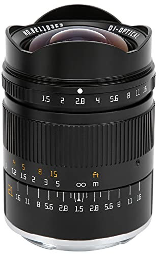 Qukaim TTArtisan - Obiettivo grandangolare Full Frame da 21 mm F1.5 per fotocamera E A9 A7 III A7C A6400, fotocamera Accory, design compatto, ottica