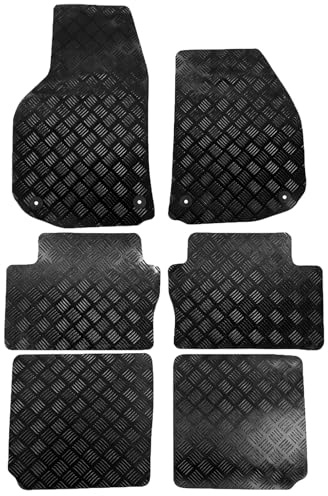 Actiasmat Custom Fit Car Floor Mats for Vauxhall Zafira B Mk2 2006-2011 | 6-Piece Black Carpet Set with Anti-Slip Backing (Heavy Duty Rubber)