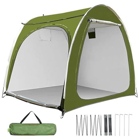 Ahuuen Tienda de campaña para bicicleta, garaje impermeable para moto, tienda ligera y reutilizable para jardín, césped, terraza y camping