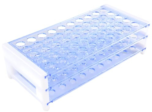 Jrudjsnhhty Plastic Test Tube Stand Bracket Rack for 12-13MM Test Tubes 50 Hole Positions