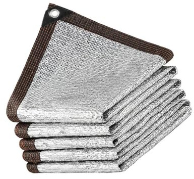 Générique Filet D'ombrage Aluminium 2x3m 3x6m 5x7m,Filet en Aluminium, Filet Ombrageur de Protection Solaire,Tissus Reflechissant Soleil,pour Voiture,Chien,Serre,Jardin,Pergola(3x4m/10x13ft)