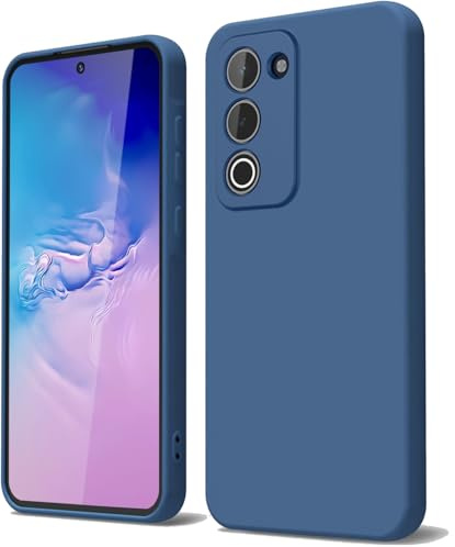 GOGME Funda para OPPO A5 4G / 5G Capa con Forro de Microfibra Antiarañazos Líquida Silicona Carcasa Antigolpes Protector Móvil Case Cover, Azul