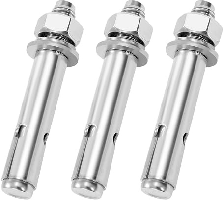 Tunejoy Boulons à Expansion Hexagonaux M12x100 Boulons D'ancrage 304 Inoxydable Cheville à Béton Lourd Devoir Métallique pour Mur Béton Brique 3 Pièce