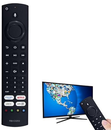 1Pc Replacement for JVC RM-C3253 Remote Control No Voice Function | Replacement for Fire TV Remote for TV Edition Smart 4K HDR LED TV LT-40CF890 LT-43CF890A LT-50CF890 LT-55CF890 LT-65CF890 Etc