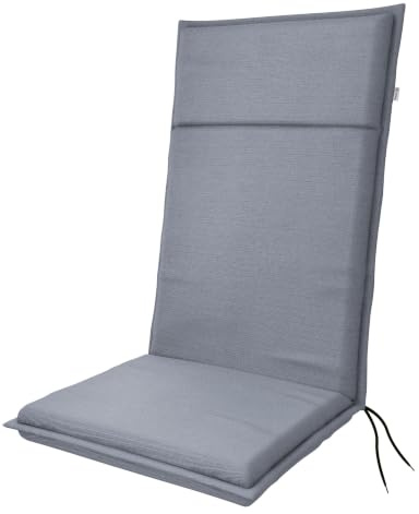 Doppler Hochlehner-Auflage Life, Gartenstuhl-Auflage 119 x 48 x 4 cm | Sitzauflage Gartenstuhl mit hoher Lehne, 100% Polyester, hoher Ausbleichschutz, inkl. Rückhalteband, Made in Europe
