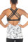 icyzone Damen Sport Tops mit Integriertem BH - 2 in 1 Yoga Gym Shirt Fitness Training Tanktop (S, Chinese Ink)