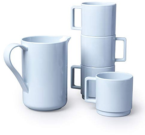 Zeal GSET2B Mugs & Jug Set, Duck Egg Blue