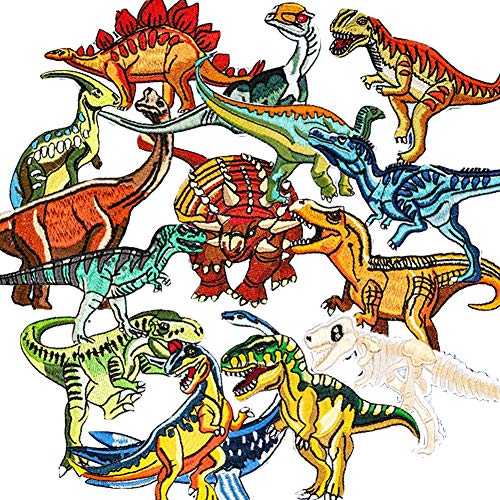 Sunshine smile Bügelflicken Kinder, 15 Stück Patches zum Aufbügeln Dinosaurier Aufnäher Applikation Flicken Zum Aufbügeln für DIY T-Shirt Jeans Kleidung Taschen,Flicken Patches