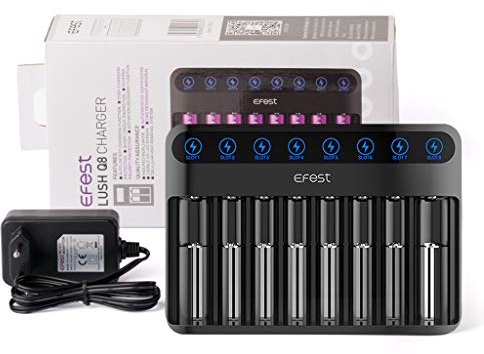 Efest Lush Q8 Ladegerät mit 8 Schächten für Lithium Ionen Akkus