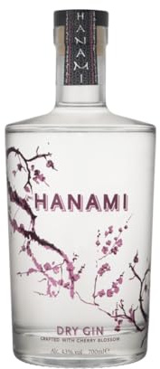 Hanami Dry Gin 70cl – Premium Japanischer Gin mit Kirschblüten-Essenz – 43% Alkohol – Perfekt für Cocktails & Pur – Hochwertiges Geschenk für Genießer