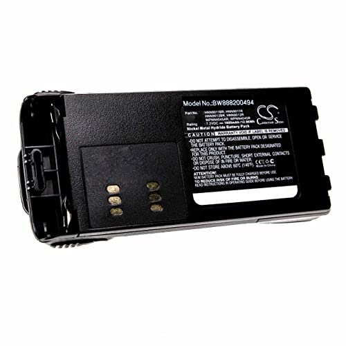 vhbw batteria compatibile con Motorola GP338, GP340, GP360, GP380, GP540, GP580 radio (1800mAh, 7,2V, NiMH) + clip