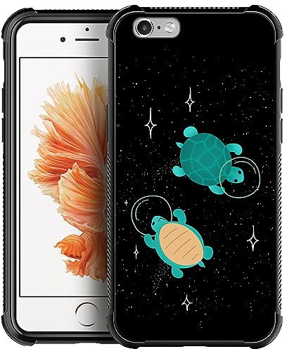 CARLOCA Compatible with iPhone 6 6S Case,Space Turtles Pattern Design Shockproof Anti-Scratch Case for iPhone 6 6S 4.7-inch