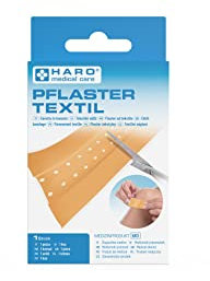 Haro medical care Pflaster Classik, zuschneidbar, Allround Wundpflaster, strapazierfähig, luftdurchlässig, hohe Klebkraft, flexibles Verbandsmaterial, Textil Pflaster 0,5 m x 6 cm