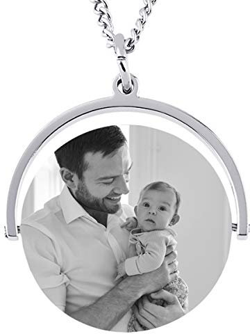 Damen Anhänger mit Foto Gravur Kettenanhänger Kette mit Bild Gravur - inkl. Fotogravur Bildgravur - Edelstahl AH440bi-3 - mit AMAZON KONFIGURATOR direkt online gestalten !