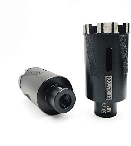 DT-DIATOOL Broca de Diamante 2 Piezas 50mm Sierra de Agujero Soldado con Láser para Hormigón Granito Mármol Piedra