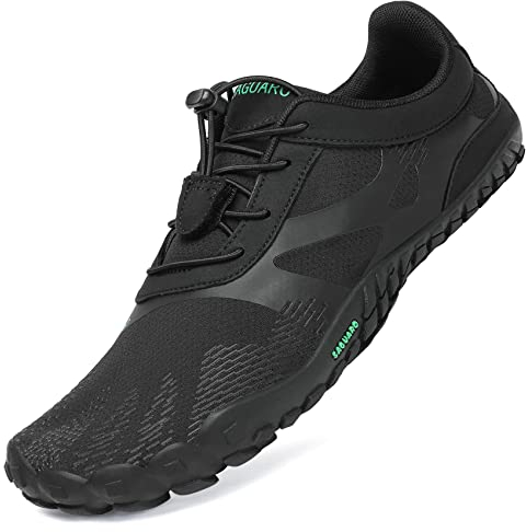 SAGUARO Estate Scarpe Barefoot Minimaliste Uomo Comode e Leggere Antiscivolo Trekking Trail Running Scarpe Asciugatura Rapida Outdoor e Indoor Neropuro 44
