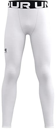 Under Armour Boys ColdGear Armour Baselayer Leggings, White (100)/Black, X-Small