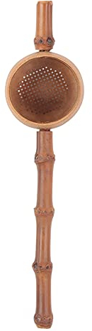 Coladores de té de mango largo, coladores de té de bambú natural Agujeros ultrafinos Filtro de té Aparato de cocina para té(long handle bamboo)