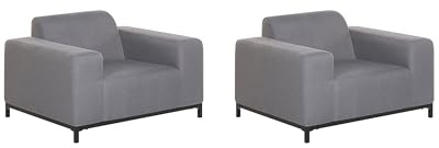 Trendy Sessel Polsterbezug grau schwarzes Gestell indoor&Outdoor Rovigo