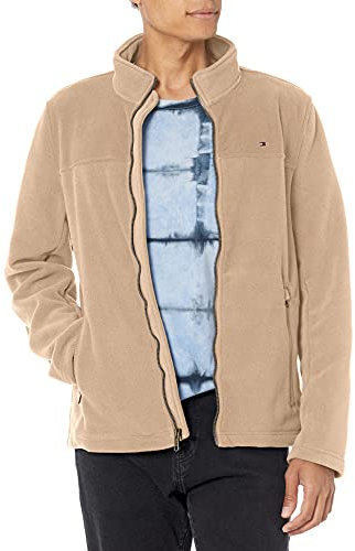 Tommy Hilfiger Herren Leichte Polarfleecejacke Fleecejacke, Hellbraun, M