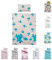 BaSaTex Kinder Baby Bettwäsche Set für Mädchen und Jungen | 100x135 cm + 40x60 cm | 100% Polyester Mikrofaser | Reißverschluss | Sharky Hai| blau/Silber
