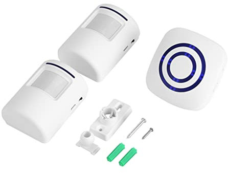 Carillon de Porte à détecteur de Mouvement, Alarme d'allée de sécurité à Domicile sans Fil, détecteur de Mouvement Infrarouge Alarme d'alerte d'entrée de Sonnette Kit d'allée de sécurité (C)