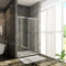 Porta Scorrevole Per Nicchia Box Doccia entrata Laterale Vetro Temperato Trasparente 5 mm Profilo Cromato Lucido 160x185 cm (Larghezza x Altezza)
