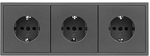 MC POWER - Steckdosen-Set | SHALLOW | Beginner 3S Profi | dreifach Steckdose, Klemmanschluss, anthrazit, matt