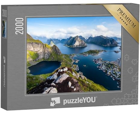 puzzleYOU: Puzzle 2000 Teile „Blick auf atemberaubende Berge der Lofoten, Norwegen“ – aus der Puzzle-Kollektion Norwegen, Skandinavien