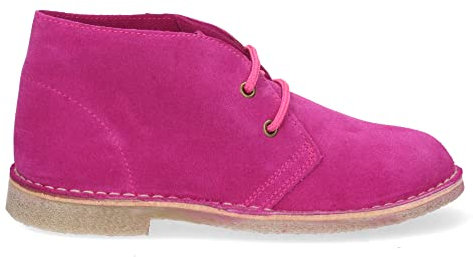 64671-Botas Desierto Safari para Mujer y Hombre con Piel Serraje, Suela Crepe Antideslizante y Cordones. Comodas, practicas e Ideales para Otono-Invierno. Talla 39 Lila