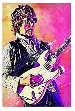 Jeff Beck Musikkunst Prominente Poster Musikkunst Prominente Poster 4 Leinwandposter Wandkunst Dekor Druck Bild Gemälde für Wohnzimmer Schlafzimmer Dekoration ungerahmt: 30 x 45 cm