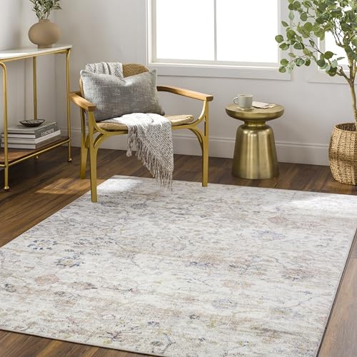 Livabliss Djanet Vintage Rug, Boho – 200x275 cm, Ivory, Brown, Grey & Blue