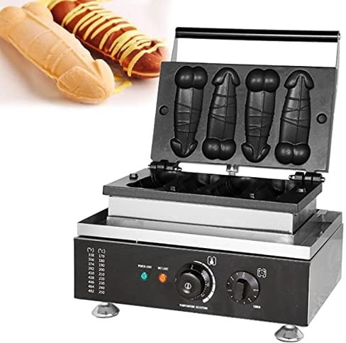 Waffle Maker, Piastra Waffle Belga, Elettrica Macchina Waffle con Rivestimento Antiaderente, Temperatura Regolabile 50-300°C, 1-5 Min, Acciaio Inossidabile, Manico Isolato, Waffle Commerciale,Style1