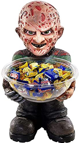 WANWEN Horror Candy Tray,Movie Horror Garden Gnomes Decoration Resin Candy Tray Horror Gnome Fruit Tray Halloween Sculpture Candy Bowl Holder little surprise