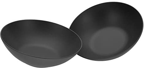 CreaTable, 30007, Serie Soft Touch Black, 2-teiliges Geschirrset, Salatset aus Steinzeug, spülmaschinen- und mikrowellengeeignet, Made in Europe