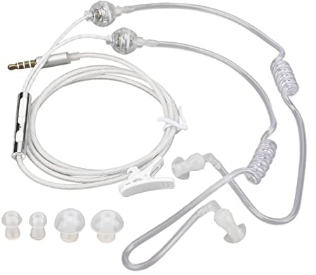3,5-mm-Luftschlauch-Kopfhörer, PU-Luftschlauch-Ohrhörer Binaural Ergonomisch Keine Strahlung für Laptop (Weiß)