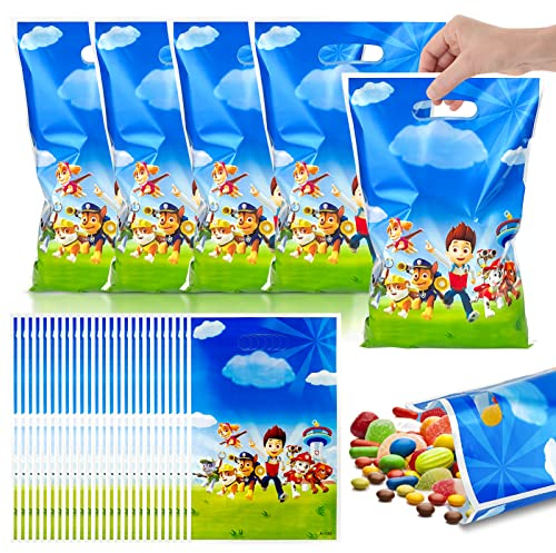 50 Stück Geschenktüten, Plastik Klein Geschenk Candybar Tüten Mitgebsel Tüten, Tüten Kindergeburtstag Party Geschenktüte für Geschenktüten kindergeburtstag, Party
