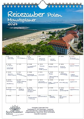 Reisezauber Polen Planer DIN A4 Kalender für 2024 Warschau Küste Ostsee Urlaub Stadt und Land - Seelenzauber