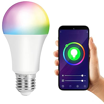XCOAST smart Glühbirne E27, Smart WLAN LED, RGB, Dimmbares Leuchtmittel, Smart Life Appsteuerung, Sprachbefehl über Google Home und Alexa, Warmweiß-Kaltweiß, kein Hub nötig, 1 Stück, 25.000h