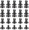 sourcing map 4mm Kugel Kopf Bolzen Nieten Schrauben Rücken 15Pack Rund Kopf Schaltfläche Nippel Niete für Basteln Leder Handwerk Handtasche Gürtel Metallisch Schwarz