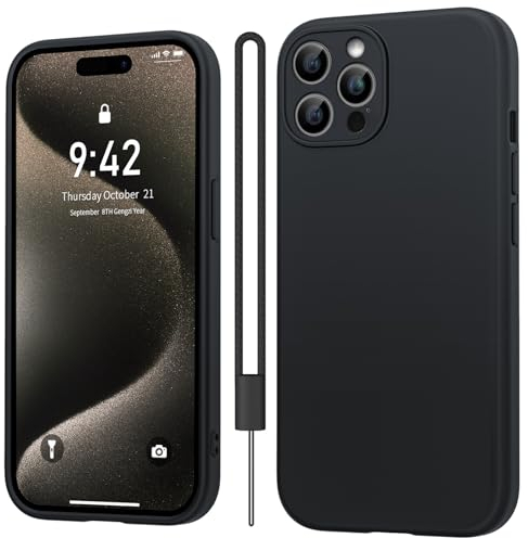 Qasyfanc Handyhülle Kompatibel mit iPhone 15 Pro Hülle, Soft Silikon TPU Case Ultra Dünn Microfiber Kameraschutz Rundumschutz Anti-Kratzer Schutzhülle Kompatibel mit iPhone 15 Pro (Schwarz)