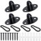 EGGMARCH 4 Pack Mini Ceiling Hooks Small Pad Eye Plate with Carabiner Clips and Screws, Anchor Plates U Hooks Door Eye Latch Cabinet Knobs Door Drawer Knobs Replacement for Hanging Plant Basket