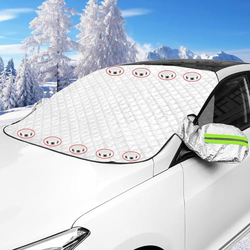GAFENO Couverture Pare-Brise Avant Voiture pour Mazda CX-5 CX-8 CX-9 MX-30, Magnétiques Pare Soleil Voiture Avant Bâche Films Protection Antigel Repliable Fenetre Anti Pluie Neige l'hiver Accessoires