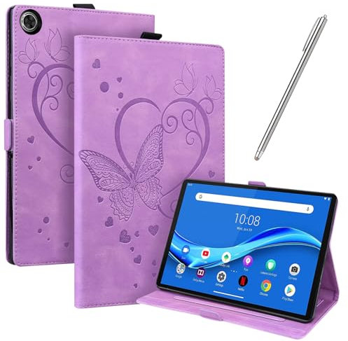 JayModCase Funda para Lenovo Tab M10 FHD Plus 10,3 Pulgadas (TB-X606X TB-X606F), PU Protectora Carcasa con Función de Soporte, Ángulo de Pie Ajustable Función de Auto-Sueño/Estela (Morado)