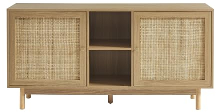 BAÏTA Sideboard Helena Eiche und Korbgeflecht 150 cm